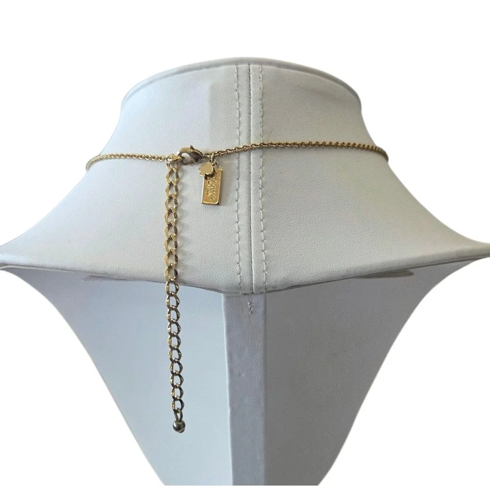 Kate Spade New York Clear Faceted Crystal‎ Pendant Gold Tone Collar Necklace